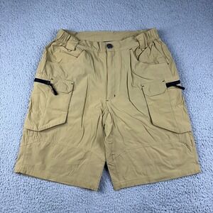 Baleaf Mens S Khaki Cargo Shorts Outdoor Hiking Fishing Utility Zip Pocket
